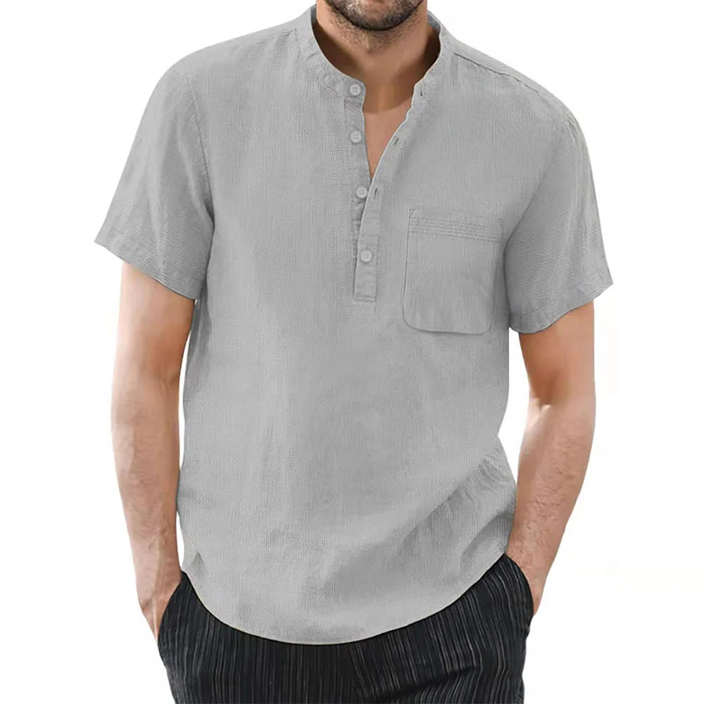 Men's shirt Cotton and Linen Casual Men
