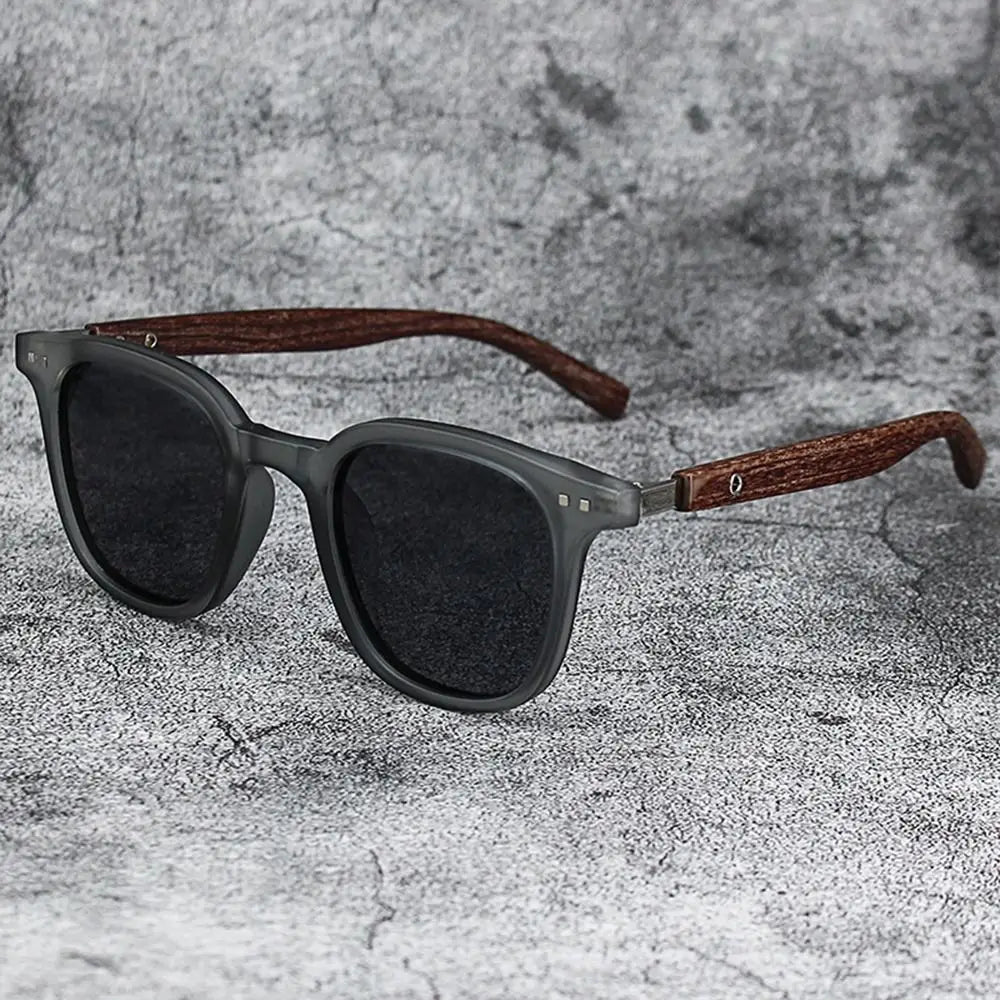 Trendy Retro Wood Grain Sunglasses for  Men