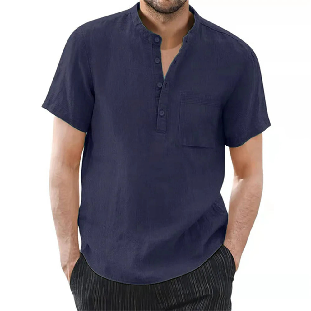 Men's shirt Cotton and Linen Casual Men