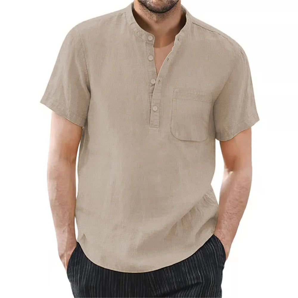Men's shirt Cotton and Linen Casual Men