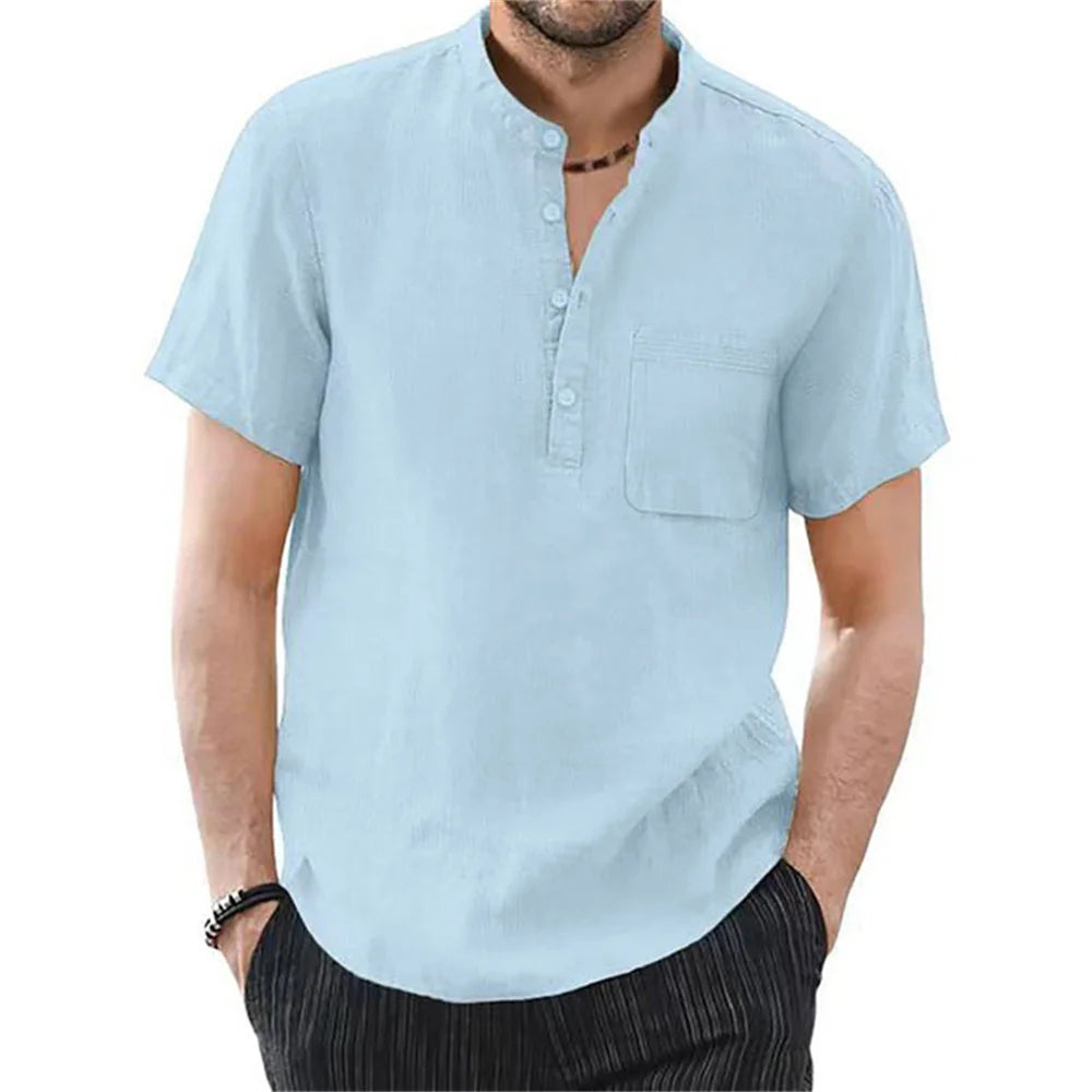 Men's shirt Cotton and Linen Casual Men