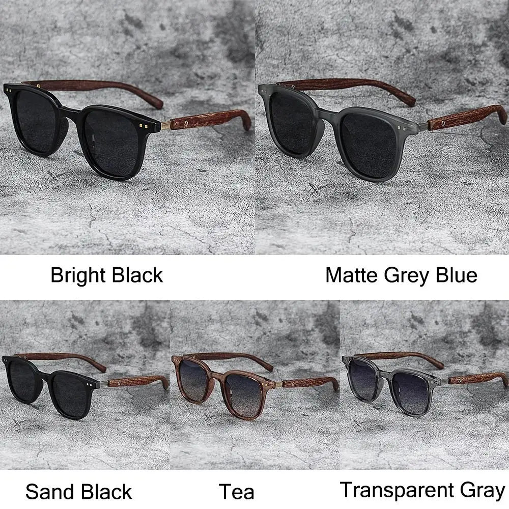 Trendy Retro Wood Grain Sunglasses for  Men