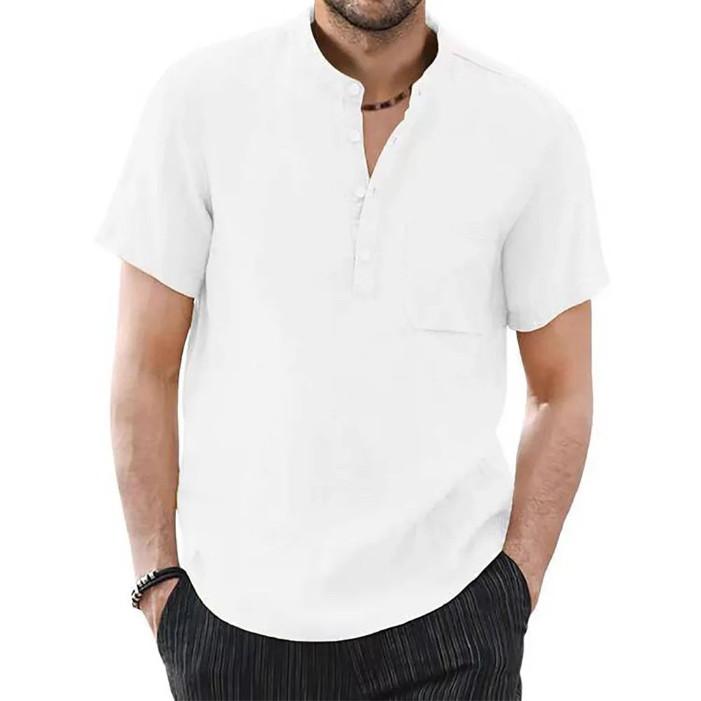 Men's shirt Cotton and Linen Casual Men