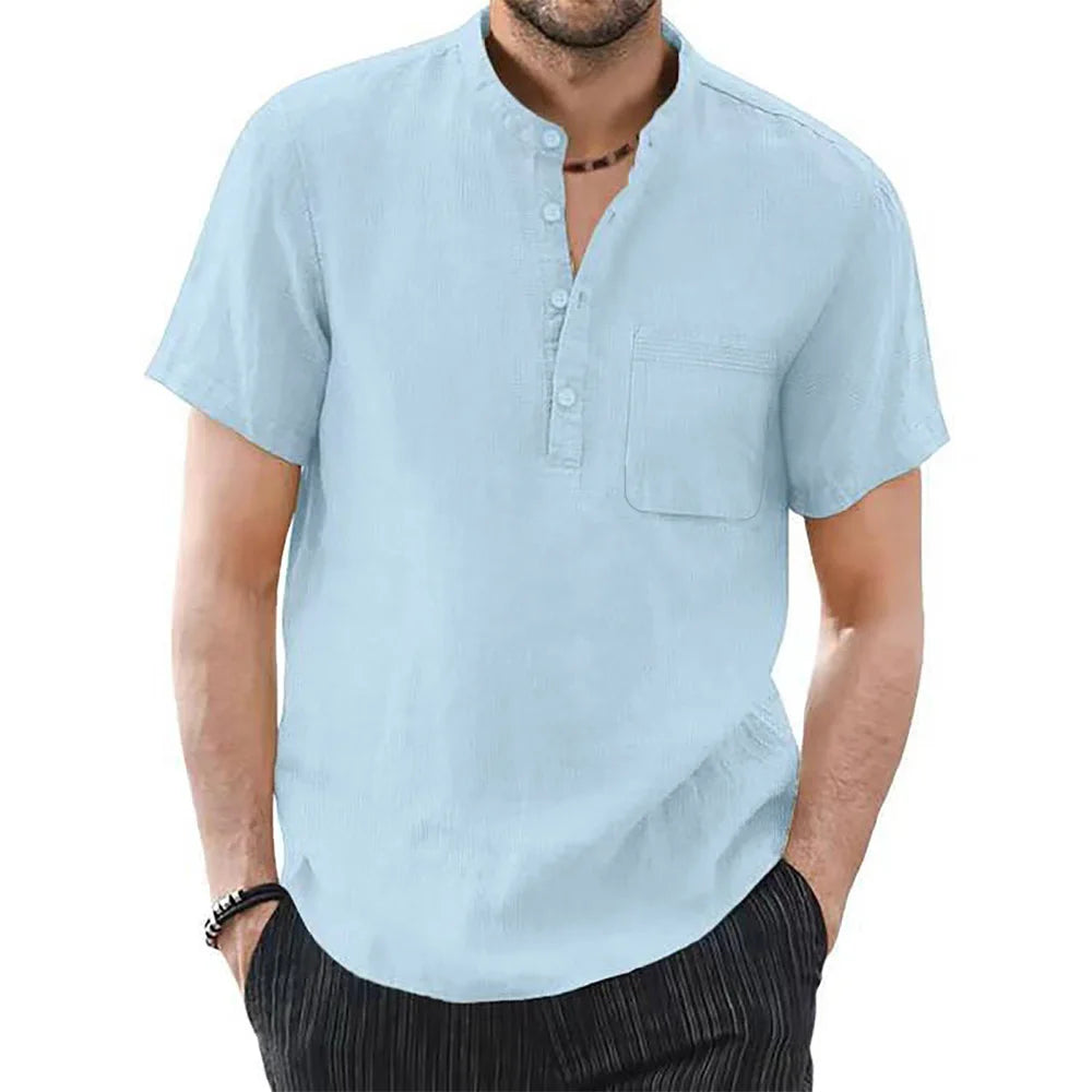Men's shirt Cotton and Linen Casual Men