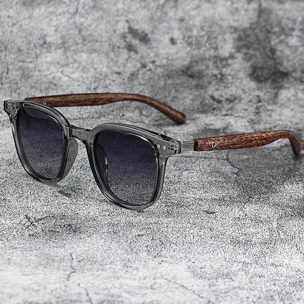 Trendy Retro Wood Grain Sunglasses for  Men