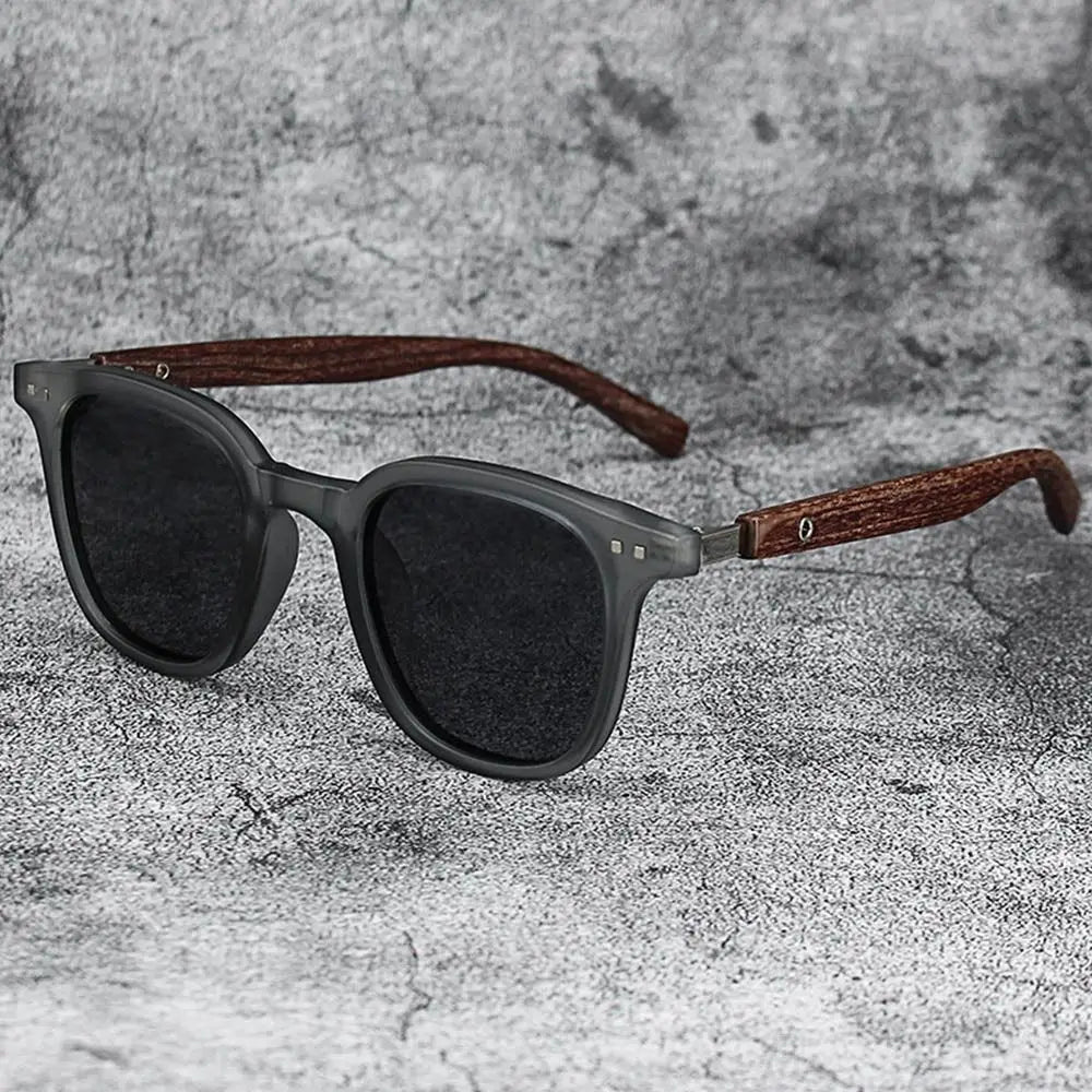 Trendy Retro Wood Grain Sunglasses for  Men
