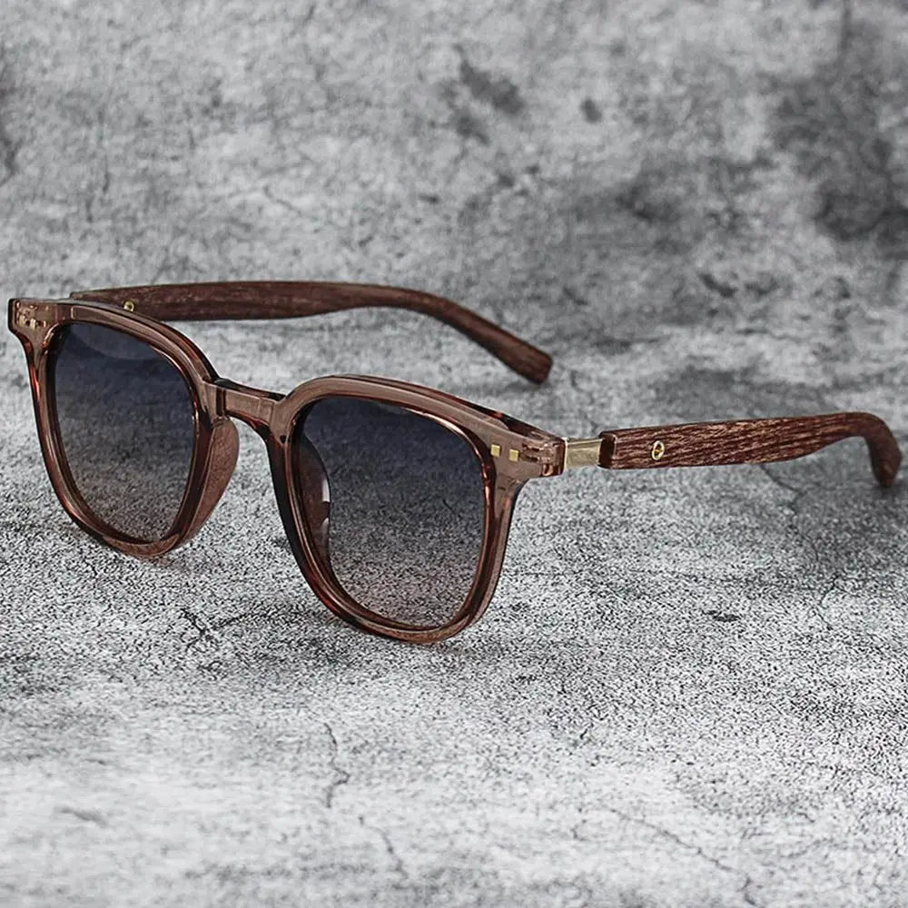 Trendy Retro Wood Grain Sunglasses for  Men